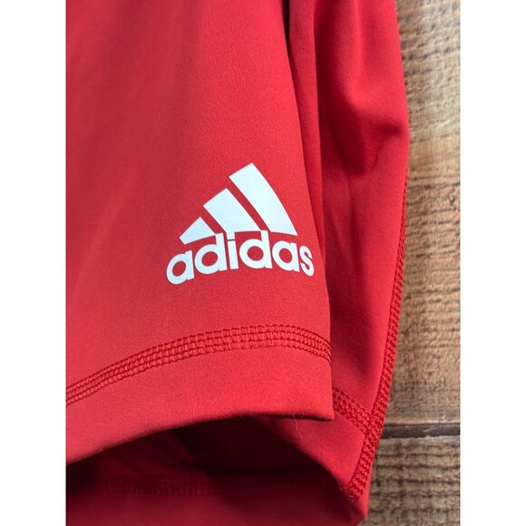 Adidas Womens Aeroready Red Compression Shorts Size M - Picture 3 of 6